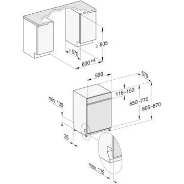 Lave vaisselle encastrable MIELE	G 7210 Sci Inox
